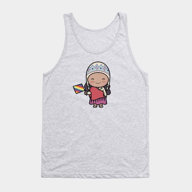 Cute South American Mountain Girl Tank Top by SLAG_Creative